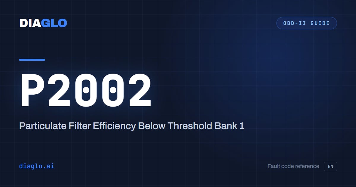 P2002 OBD-II Code: Can You Drive with Low DPF Efficiency?